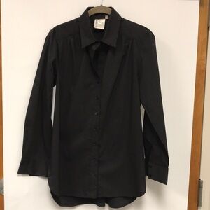 Finley Designer Black Blouse - Structured Shoulder Detail